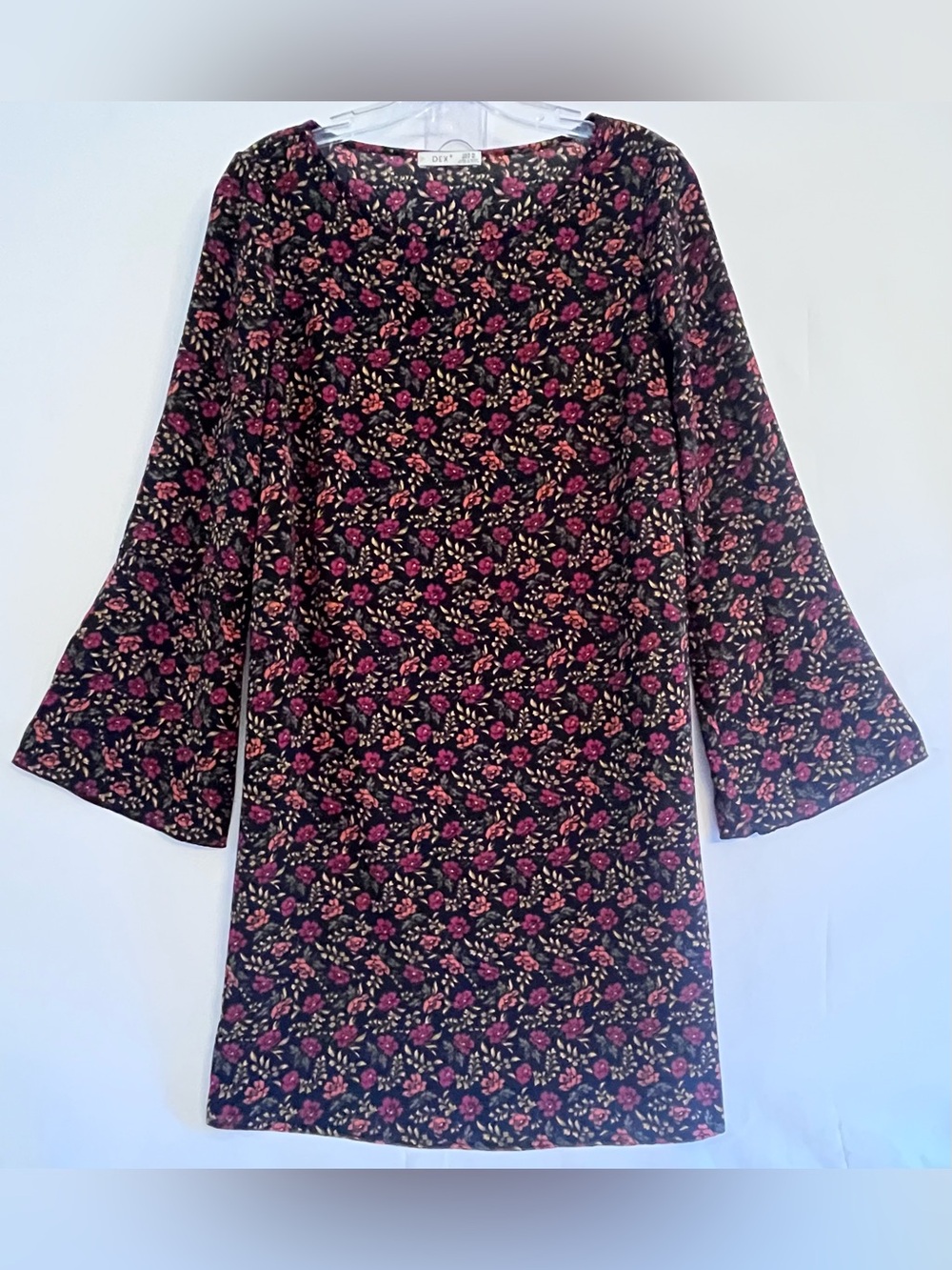 DEX Whimsigoth Floral Bell Sleeve Mini Dress M